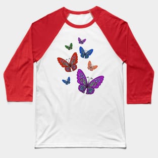 Decorative Colorful Butterflies Baseball T-Shirt